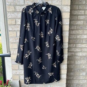 J. Crew Printed ruffleneck shift dress